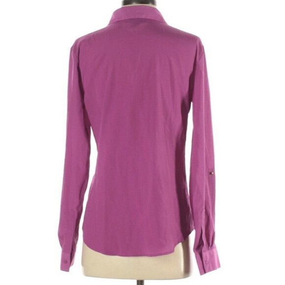 Attention Womens Button Up Collared Long Sleeve Pu - Picture 2 of 2